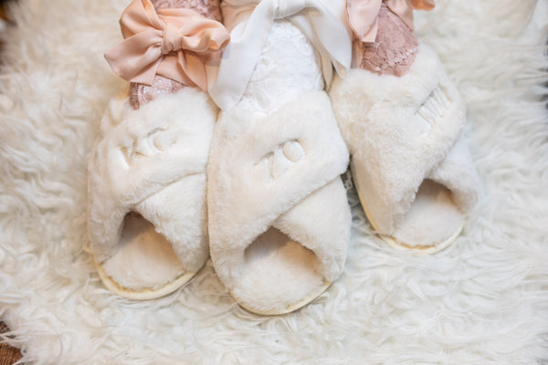 Monogrammed Fluffy Slippers Suii Australia